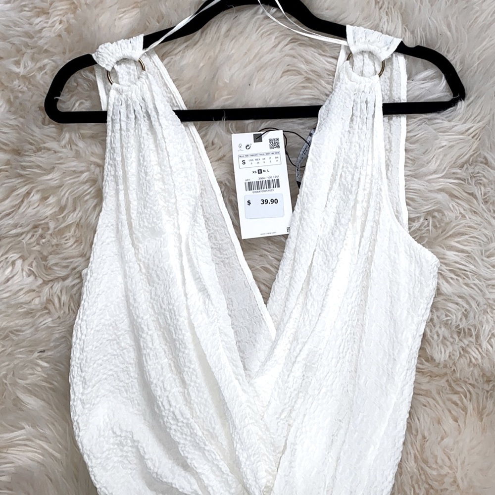 ZARA White Ring Detail Bodysuit